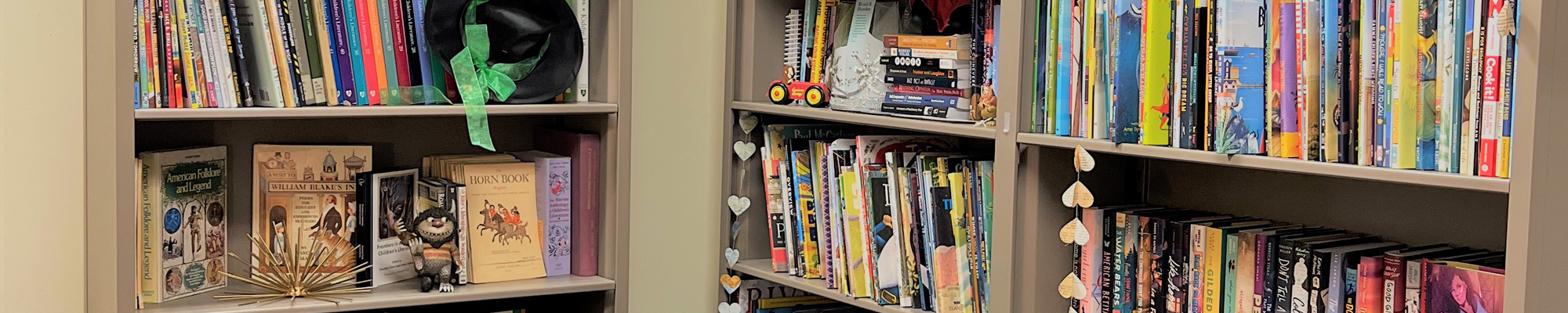 The Center's Library - shelves with books